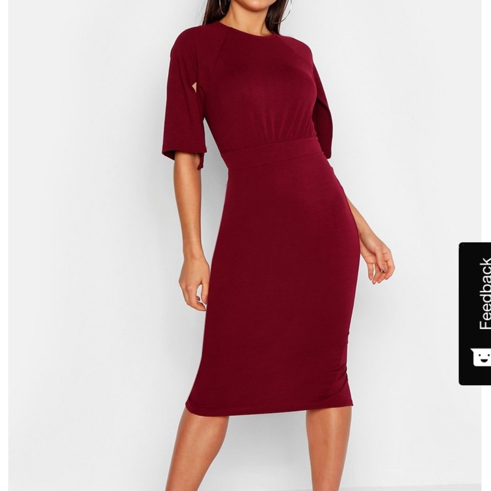 Cesca split sleeve detail wiggle dress